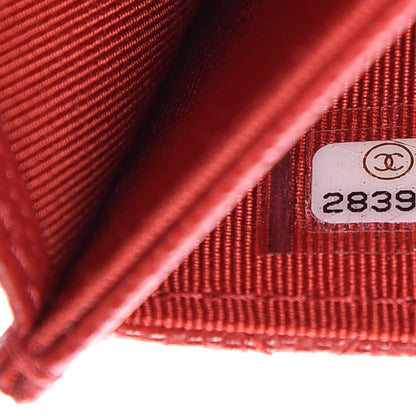Chanel Caviar Quilted Flap Card Holder Wallet Red 8 of 9