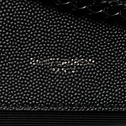 Saint Laurent Grain De Poudre Textured Mixed Matelasse Triquilt Small Monogram Monochrome Satchel Black 6 of 9