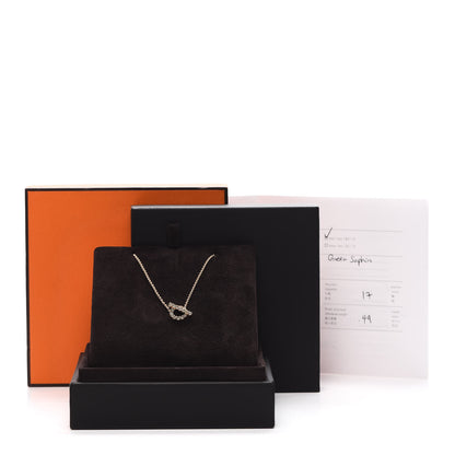 Hermes 18K Rose Gold Green Sapphire Finesse Pendant Necklace 5 of 5