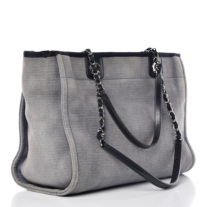 Chanel Canvas Small Deauville Tote Denim Blue 3 of 13