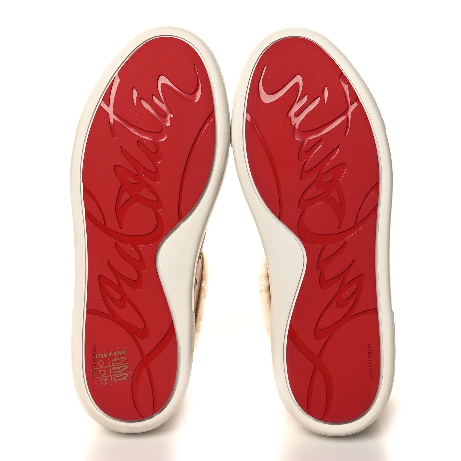 Christian Louboutin Suede Shearling Fun Vierissima Flat Sneakers 38 Atlas 5 of 7