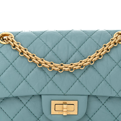 Chanel Aged Calfskin Quilted 2.55 Reissue Mini Flap Blue 8 of 10