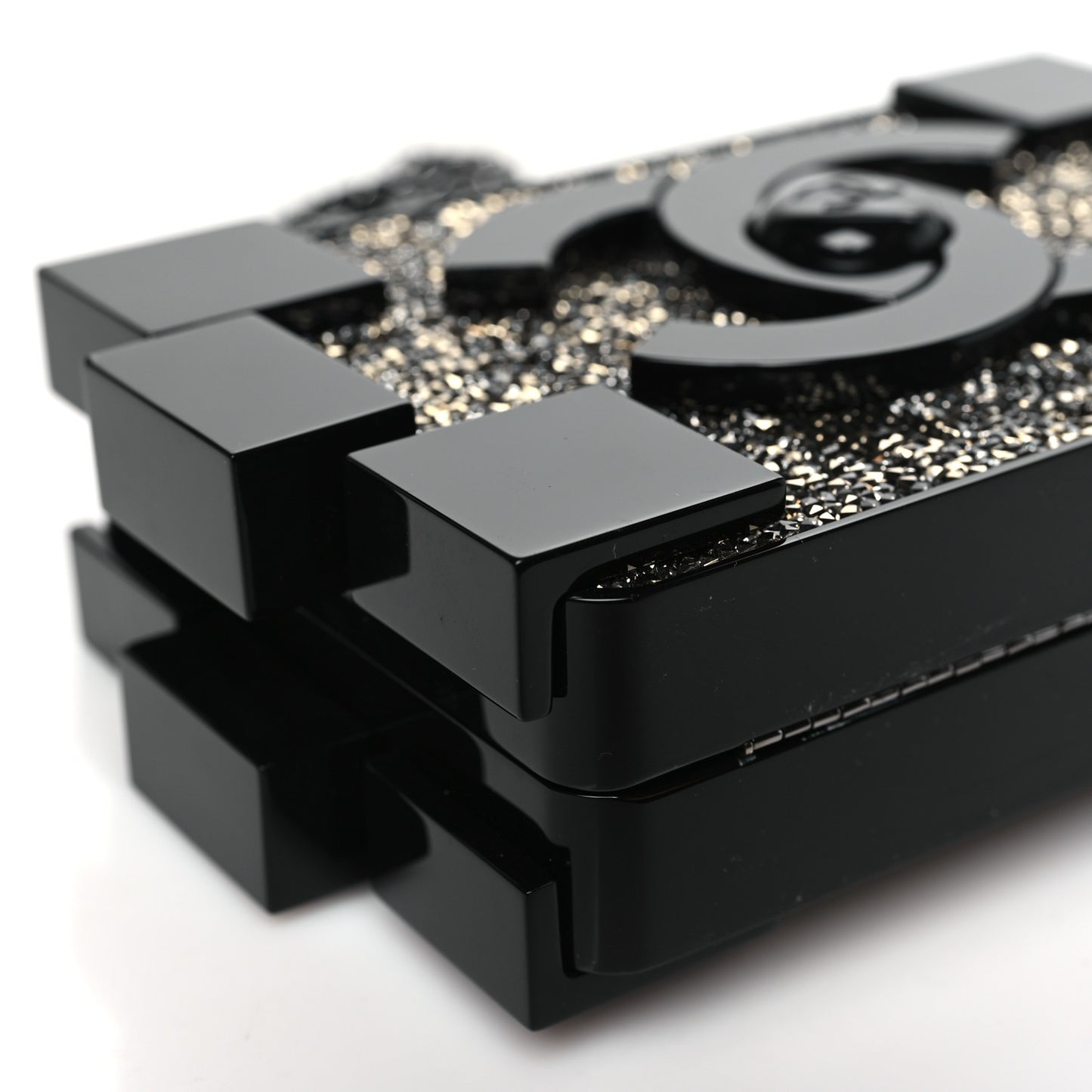 Plexiglass Crystal Lego Clutch Black