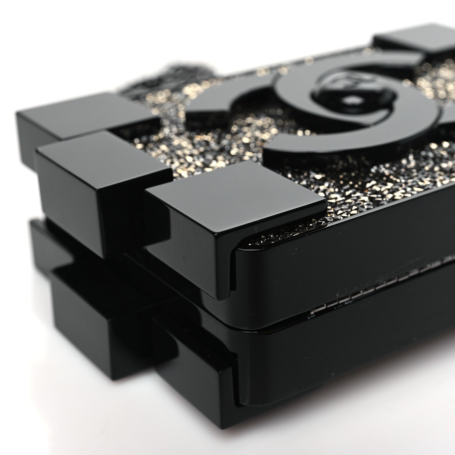 Chanel Plexiglass Crystal Lego Clutch Black 9 of 10