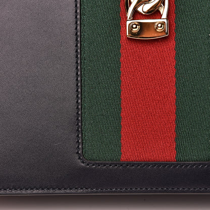 Gucci Calfskin Small Sylvie Shoulder Bag Black 10 of 12