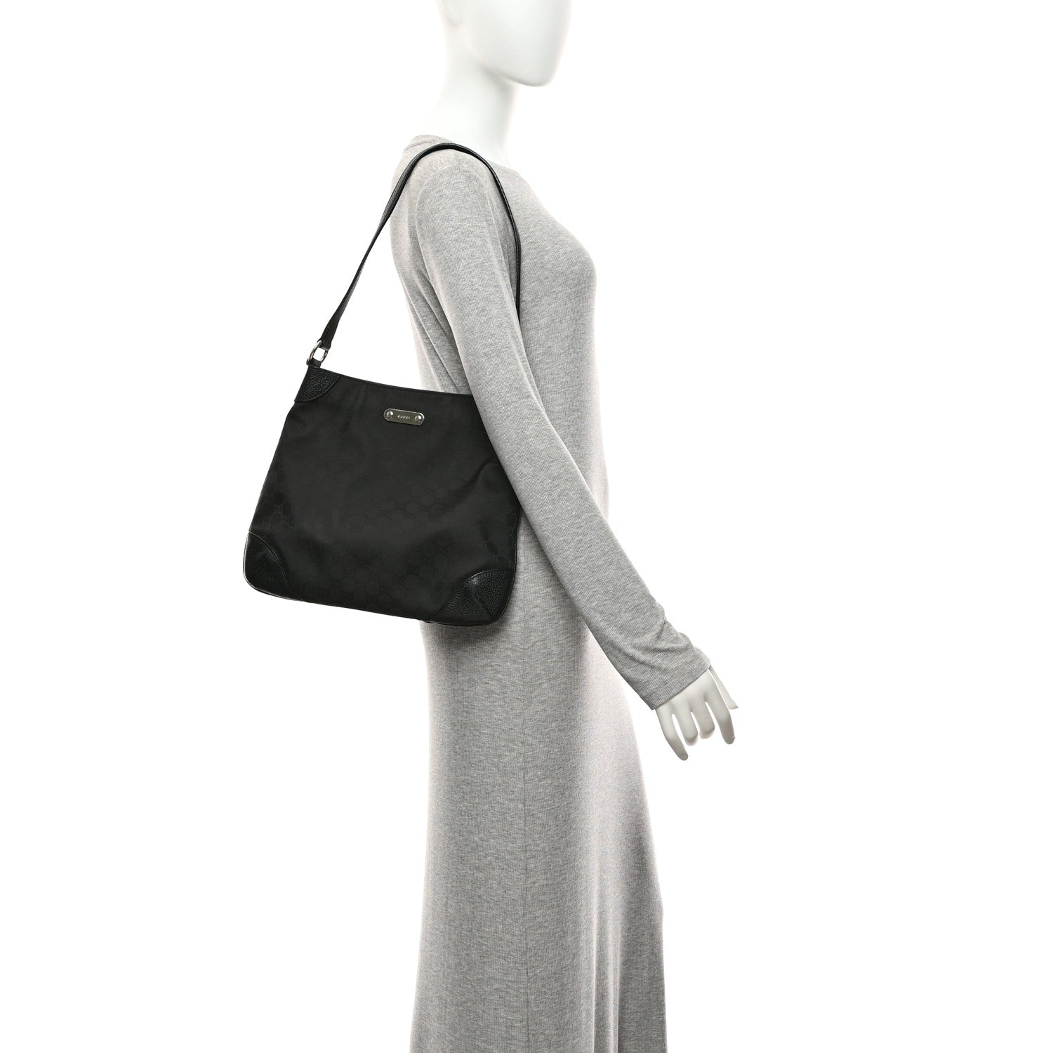 Gucci Monogram Shoulder Bag Black 2 of 10