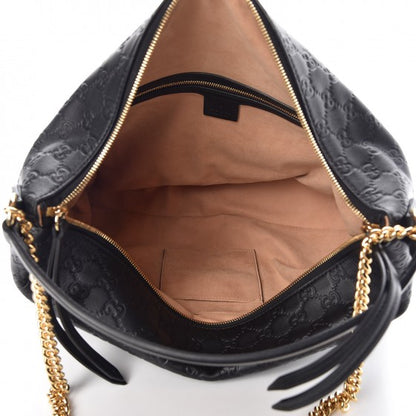 Gucci Guccissima Signature Large Linea A Hobo Black 6 of 9