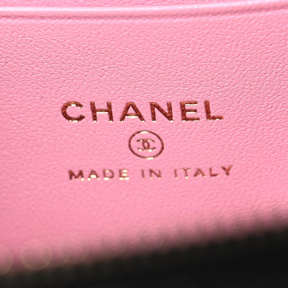 Chanel Lambskin Quilted Small Top Handle Vanity Case With Chain Black Lilac 7 of 11