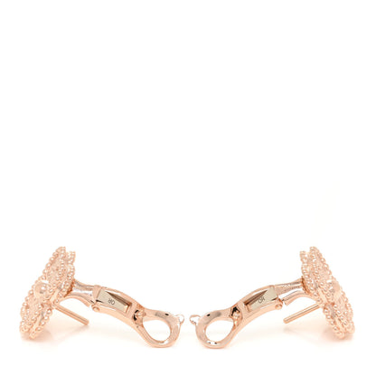 Van Cleef & Arpels 18K Rose Gold Vintage Alhambra Earrings 5 of 6