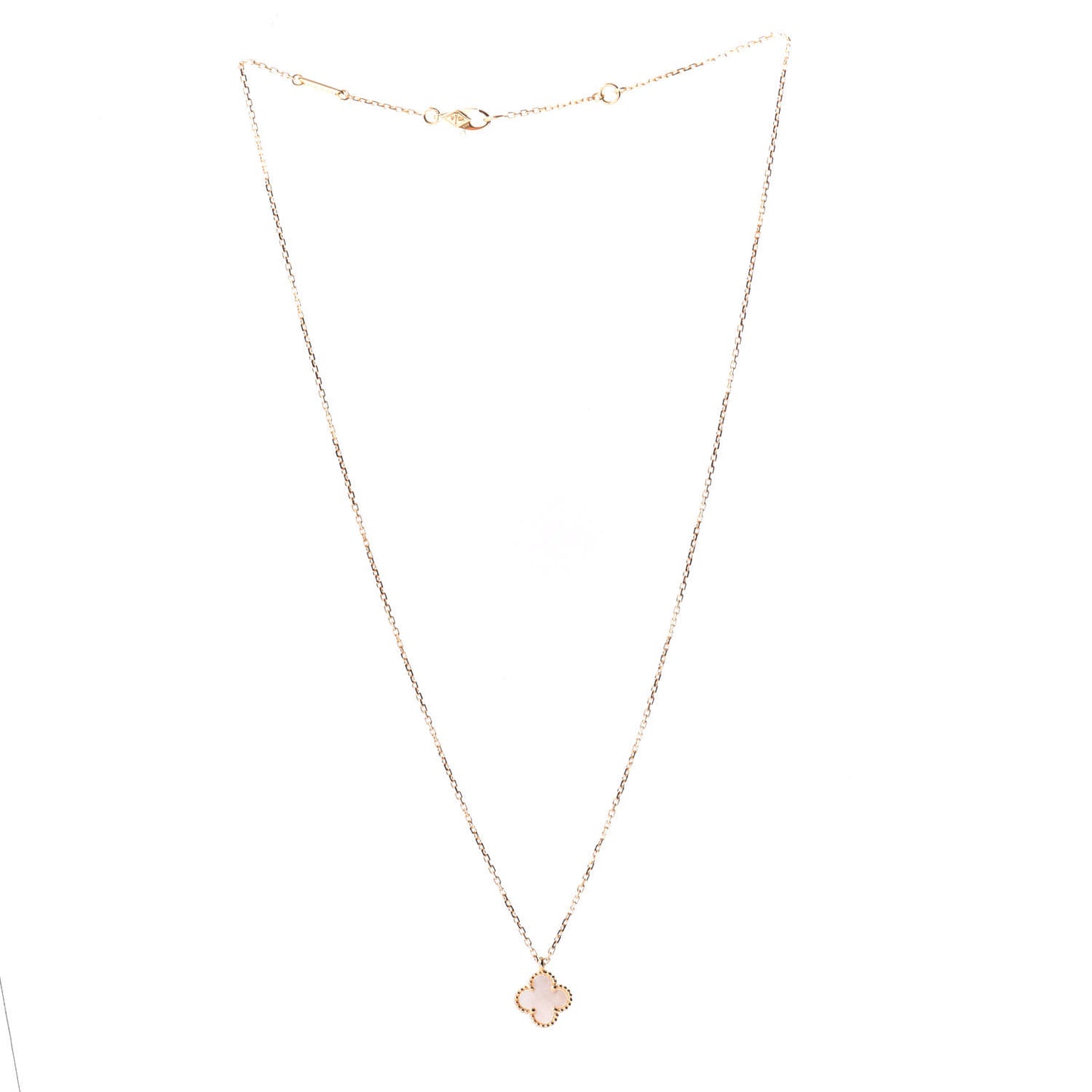 18K Yellow Gold Mother of Pearl Sweet Alhambra Pendant Necklace
