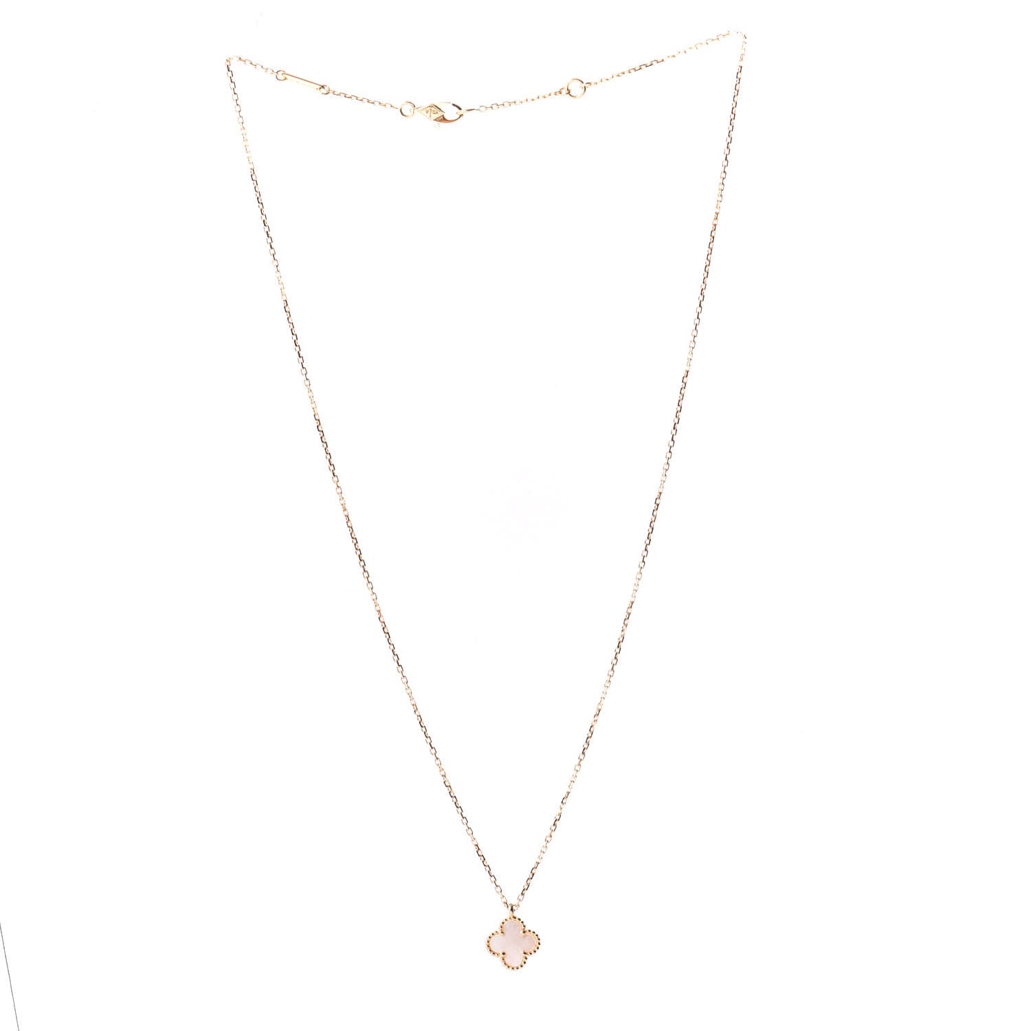 Van Cleef & Arpels 18K Yellow Gold Mother of Pearl Sweet Alhambra Pendant Necklace 2 of 5