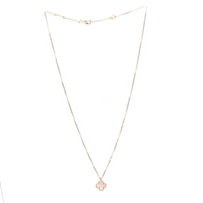Van Cleef & Arpels 18K Yellow Gold Mother of Pearl Sweet Alhambra Pendant Necklace 2 of 5