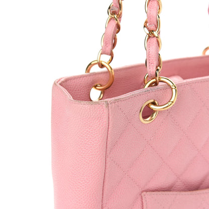 Chanel Caviar Quilted Petit Shopping Tote PST Pink 10 of 12
