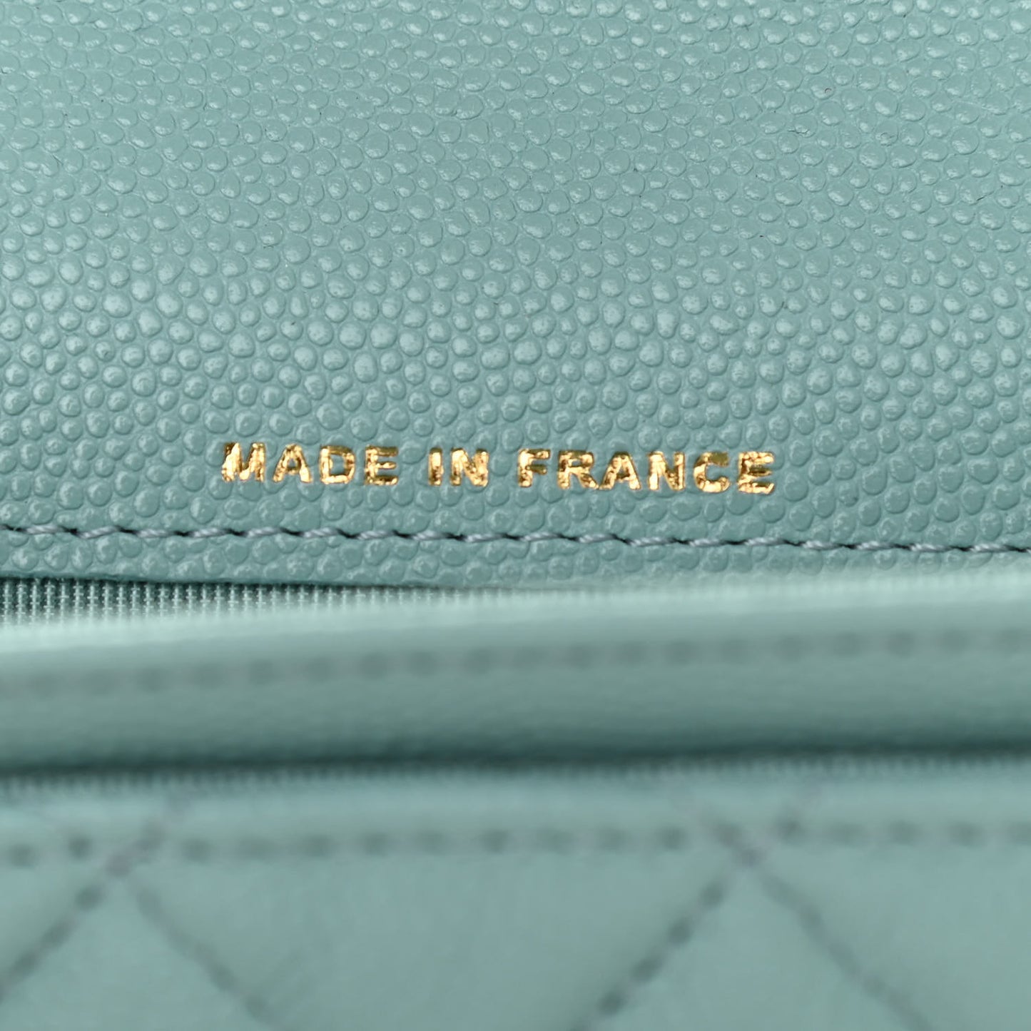 Caviar Quilted Flap Card Holder Wallet Light Blue