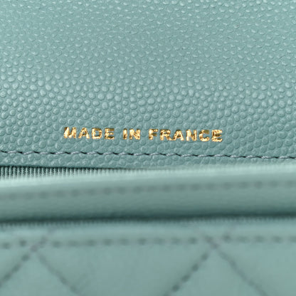 Chanel Caviar Quilted Flap Card Holder Wallet Light Blue 7 of 8