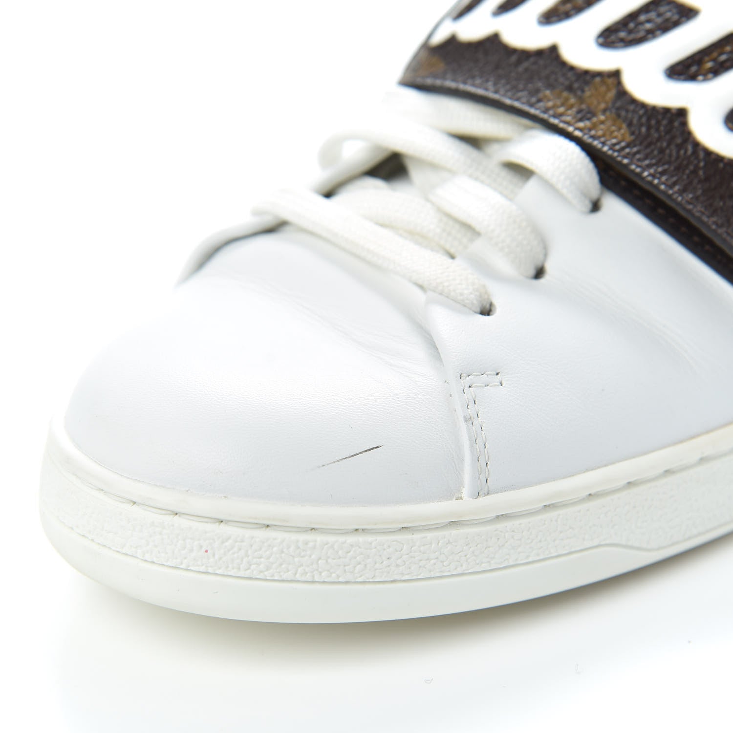 Louis Vuitton Calfskin Monogram Frontrow Sneakers 37.5 White 10 of 11