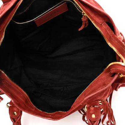 Balenciaga Baby Daim Suede Gold Metallic Edge Hardware City Bois De Rose Fonce 6 of 11
