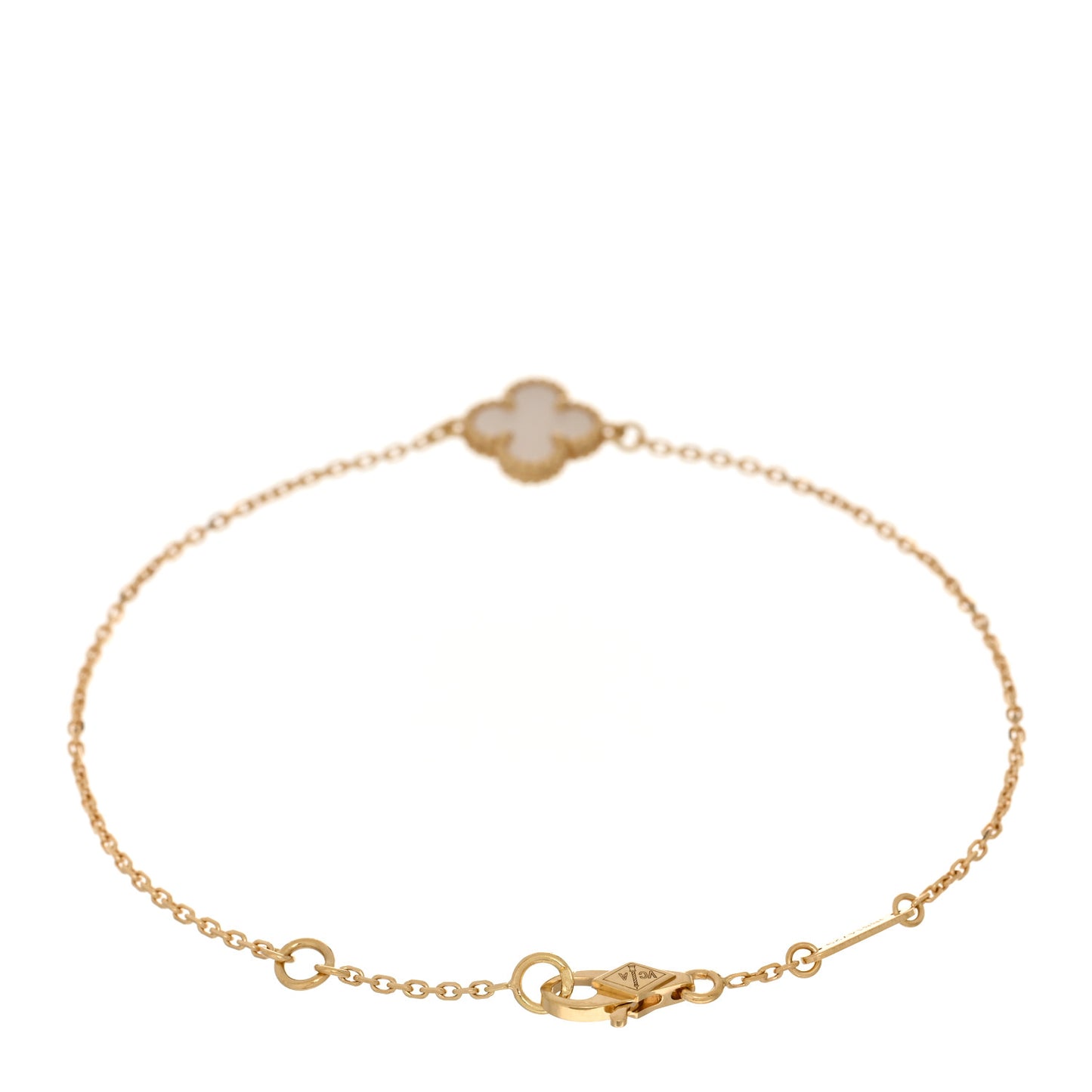 18K Yellow Gold Mother of Pearl Sweet Alhambra Bracelet