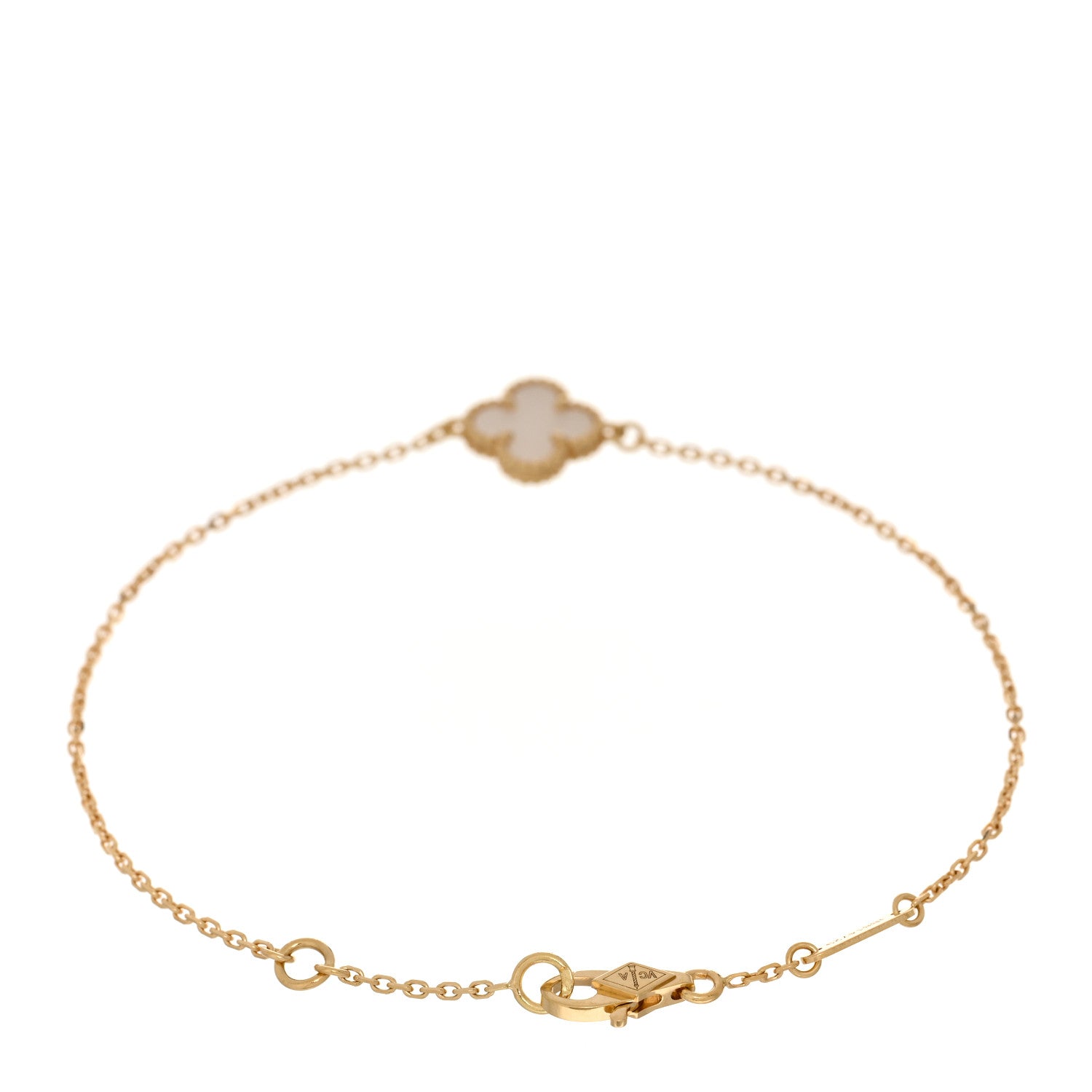 Van Cleef & Arpels 18K Yellow Gold Mother of Pearl Sweet Alhambra Bracelet 2 of 5