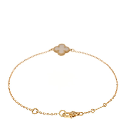 Van Cleef & Arpels 18K Yellow Gold Mother of Pearl Sweet Alhambra Bracelet 2 of 5