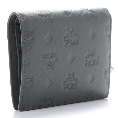 MCM Calfskin Ottomar Monogram Bi-Fold Wallet Charcoal 3 of 7