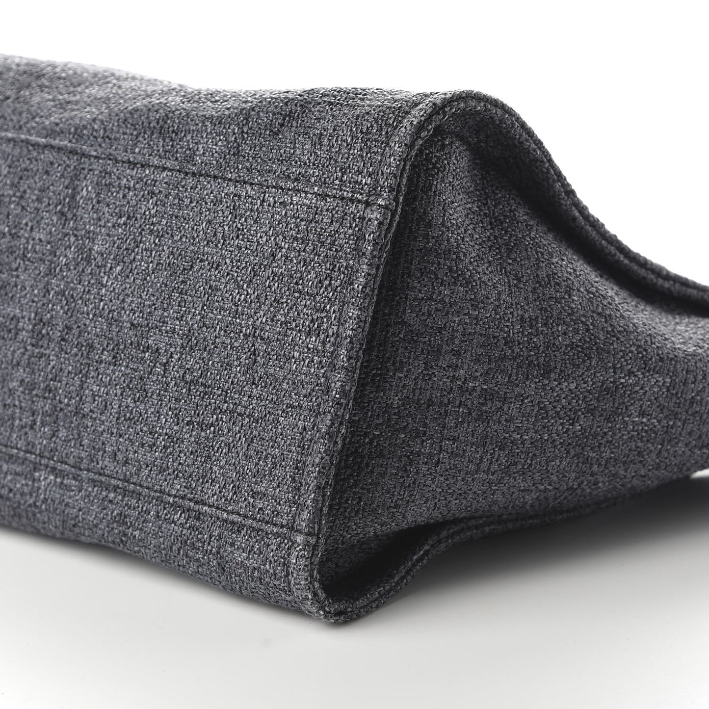 Woven Straw Raffia Large Deauville Tote Grey