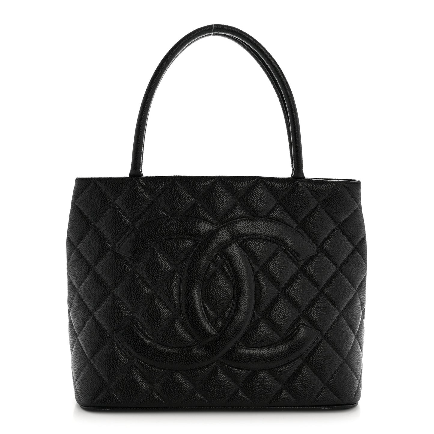 Caviar Quilted Medallion Tote Black