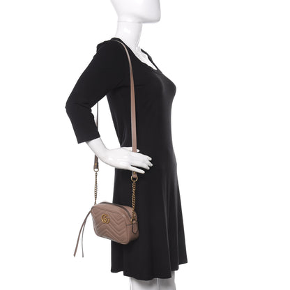 Gucci Calfskin Matelasse Mini GG Marmont Chain Shoulder Bag Porcelain Rose 2 of 10