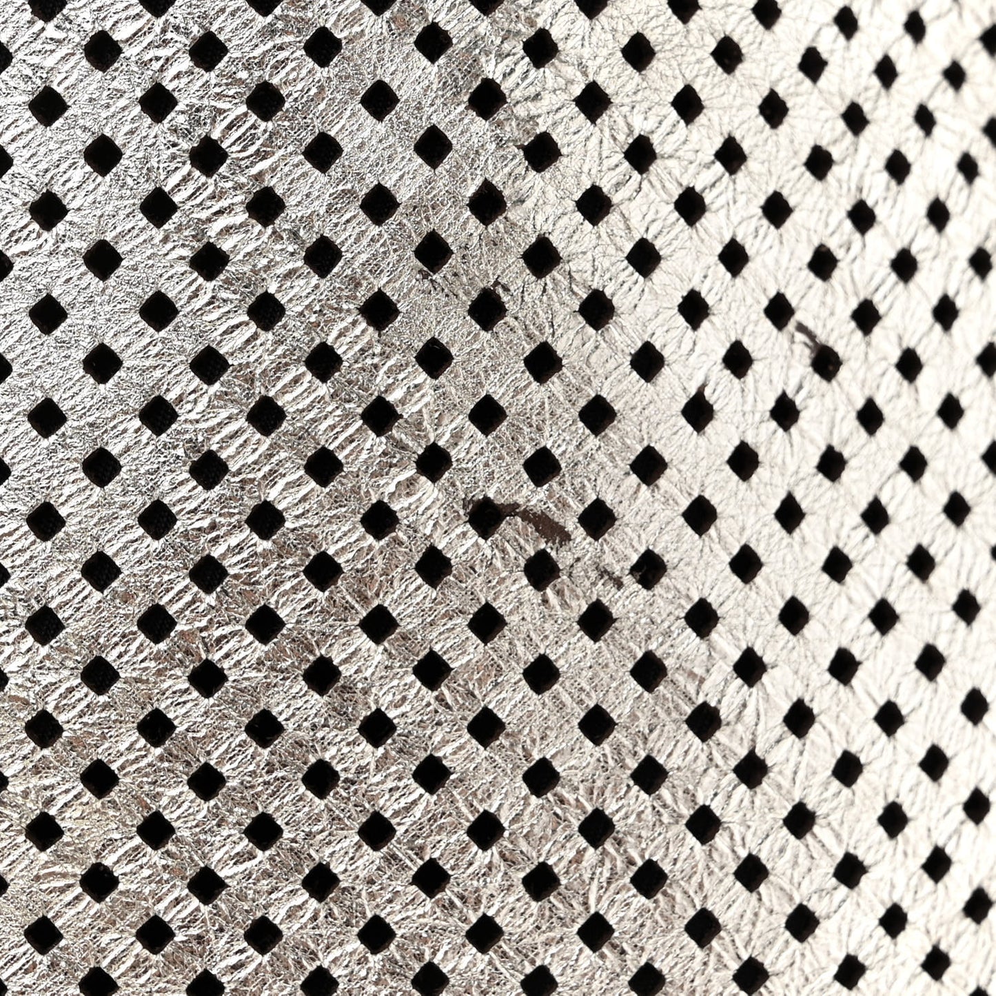 Metallic Glazed Calfskin Perforated Large Rodeo Drive Tote Silver