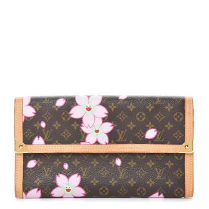 Louis Vuitton Monogram Cherry Blossom Porte Tresor International Wallet Brown 1 of 12