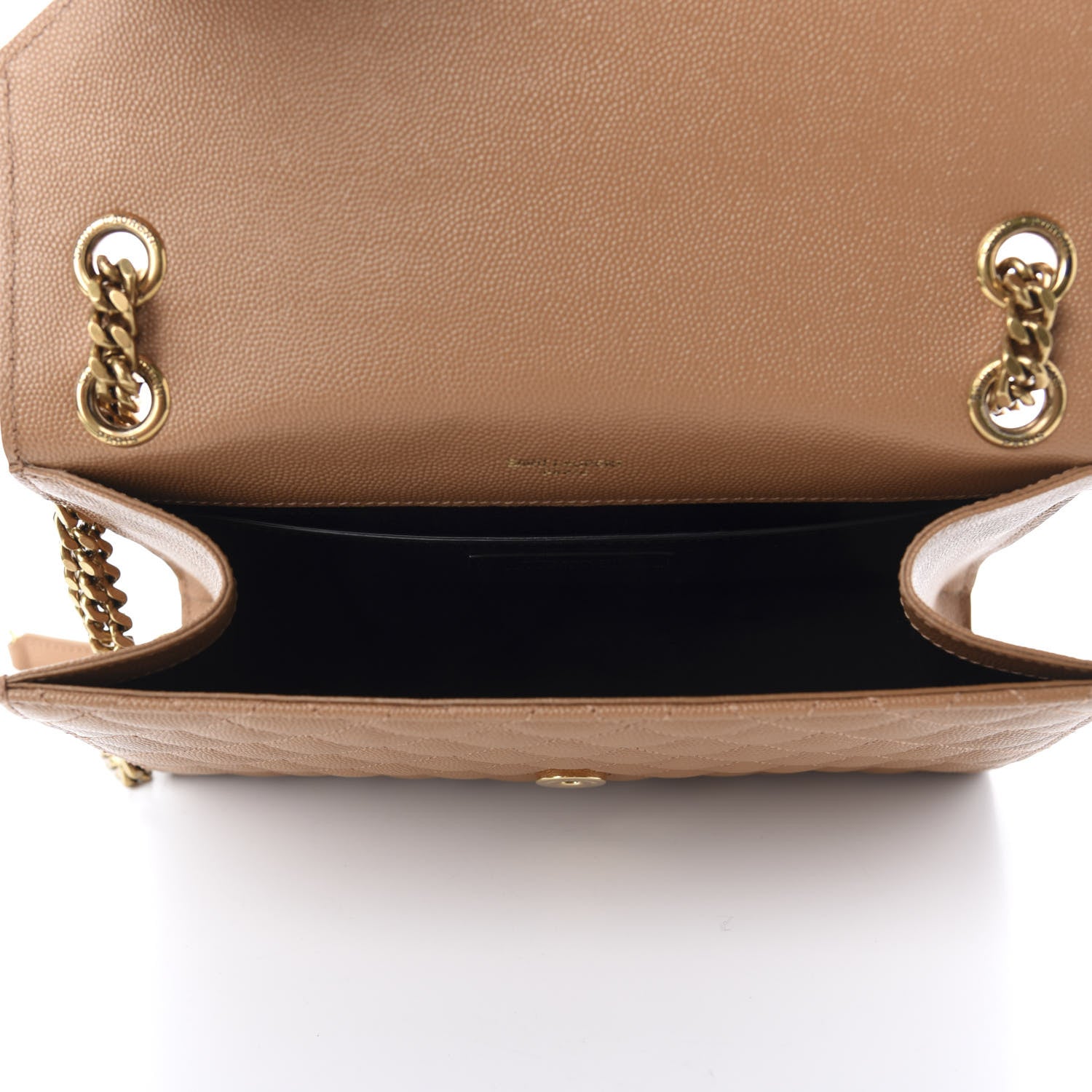 Saint Laurent Grain De Poudre Textured Mixed Matelasse Triquilt Medium Monogram Satchel Dune 4 of 9