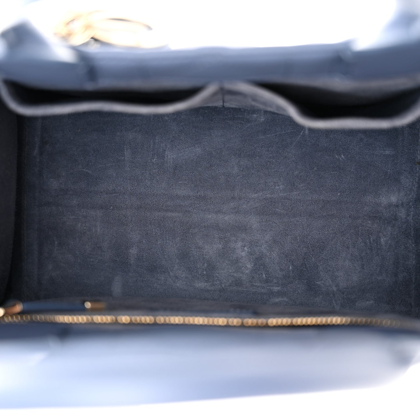 Calfskin Macro Cannage Small Book Tote Denim Blue