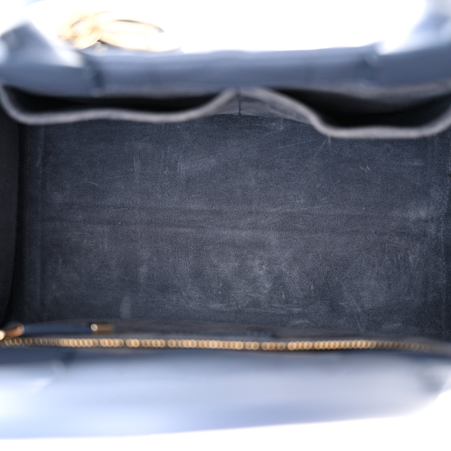 Christian Dior Calfskin Macro Cannage Small Book Tote Denim Blue 5 of 14