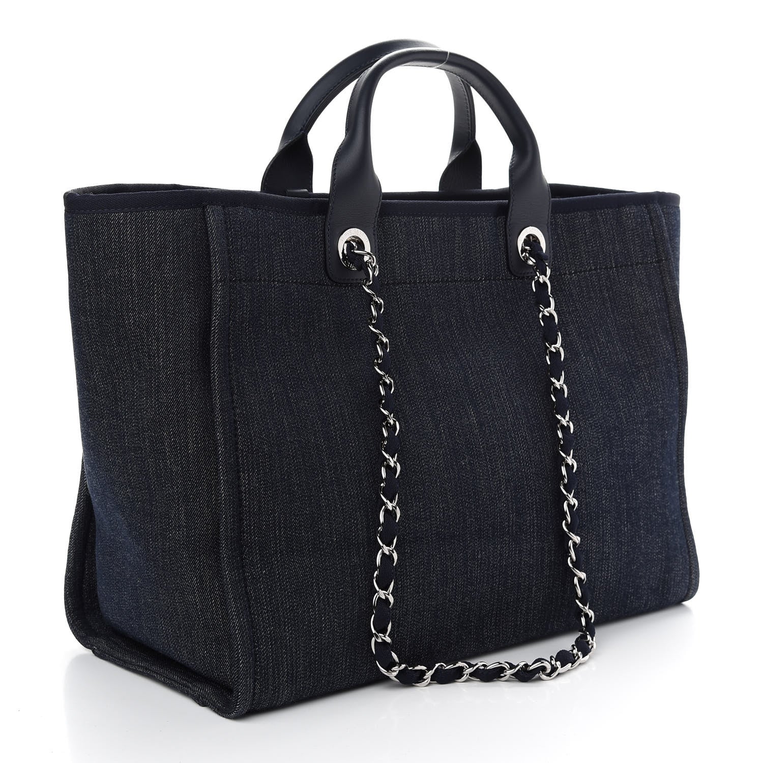 Chanel Denim Medium Deauville Tote Dark Blue 3 of 9
