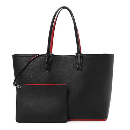 Christian Louboutin Calfskin Spikes East West Cabata Tote Black 1 of 12