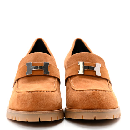 Hermes Suede Goatskin Womens Foch 60 Pumps 39.5 Naturel 2 of 9