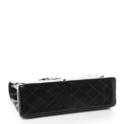 Chanel Distressed Patent Quilted Jumbo Single Flap Black 3 of 10