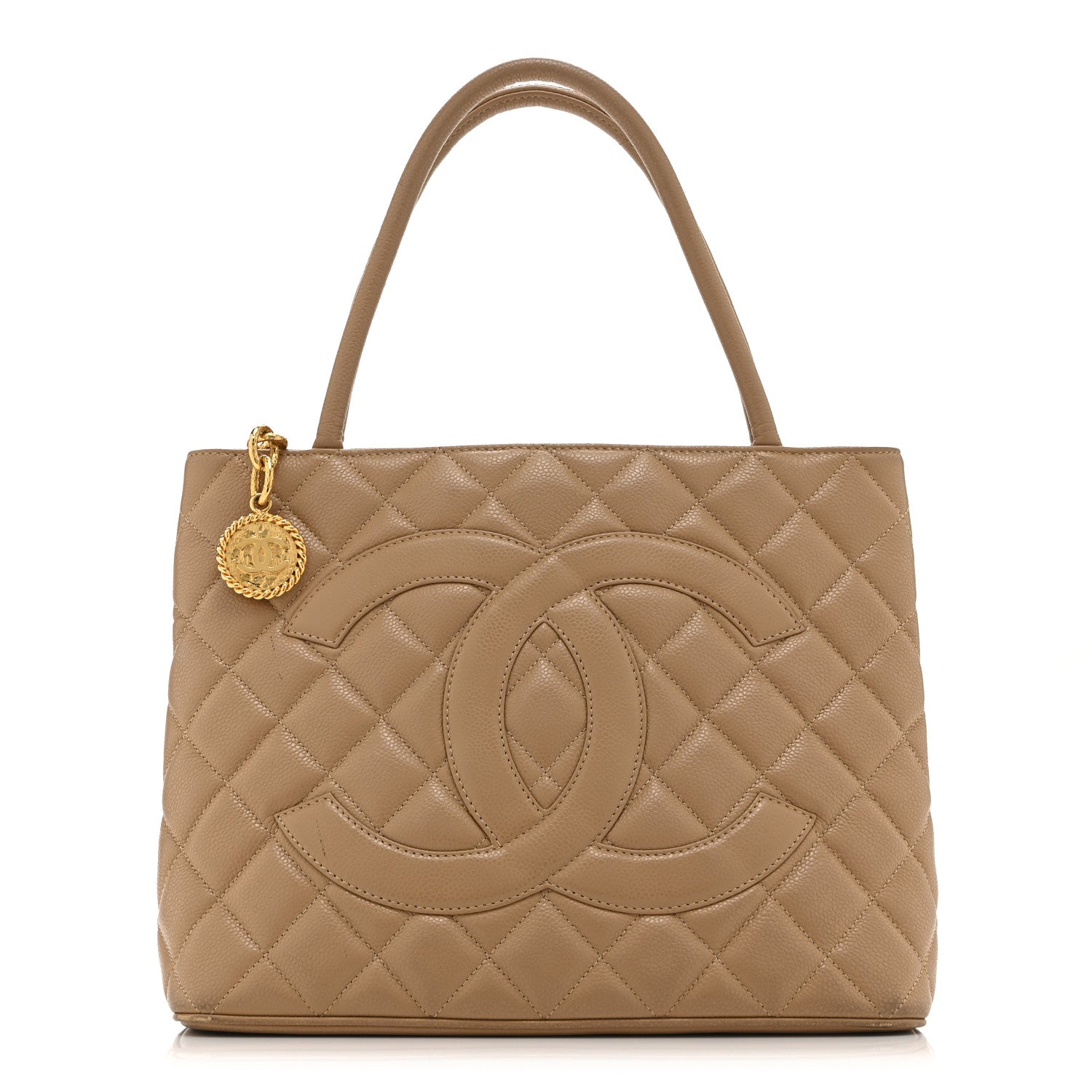 Chanel Caviar Quilted Medallion Tote Beige 1 of 10