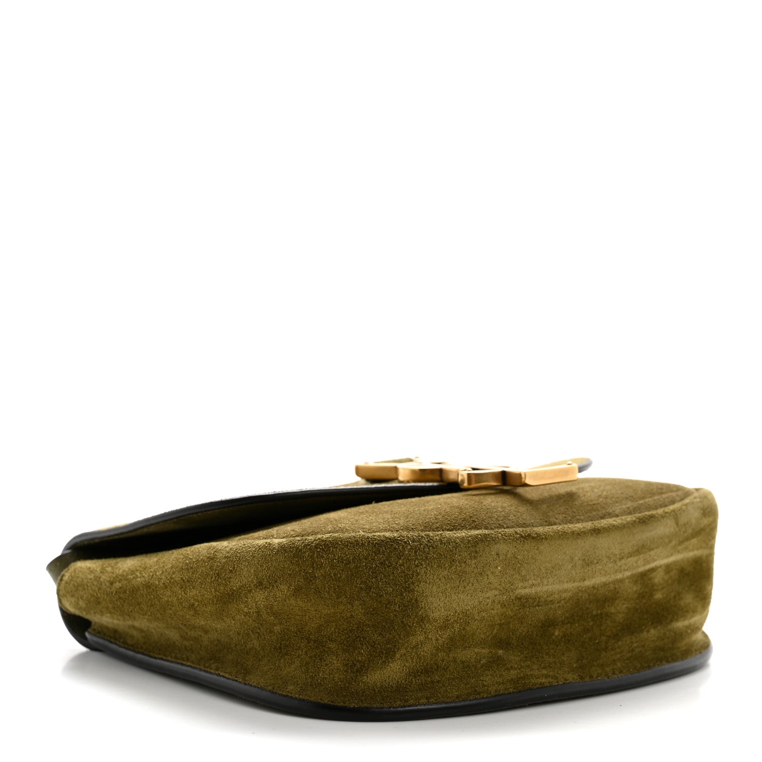 Saint Laurent Suede Calfskin Monogram Small Kaia Satchel Olive Green 4 of 13