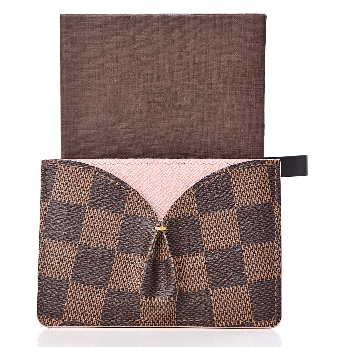 Damier Ebene Caissa Card Holder Rose Ballerine