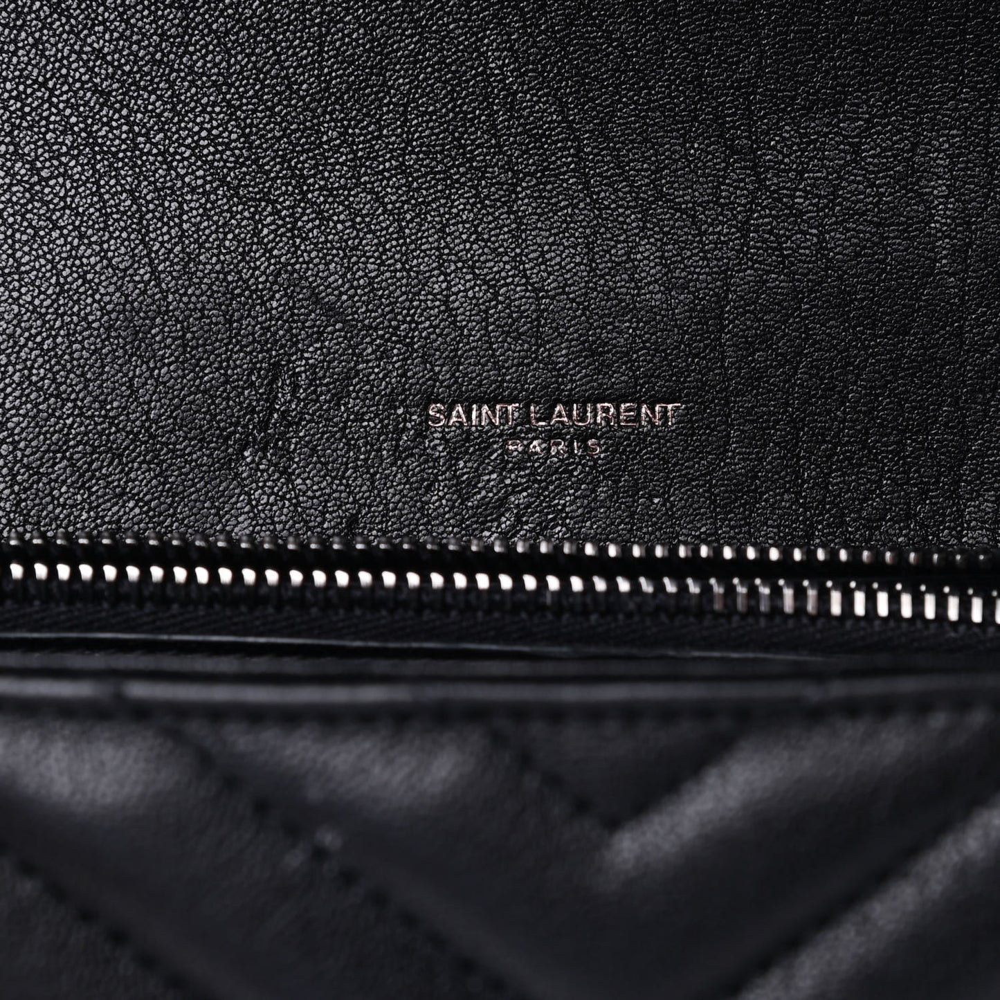 Sheepskin Matelasse Chevron Monogram Medium College Bag Black