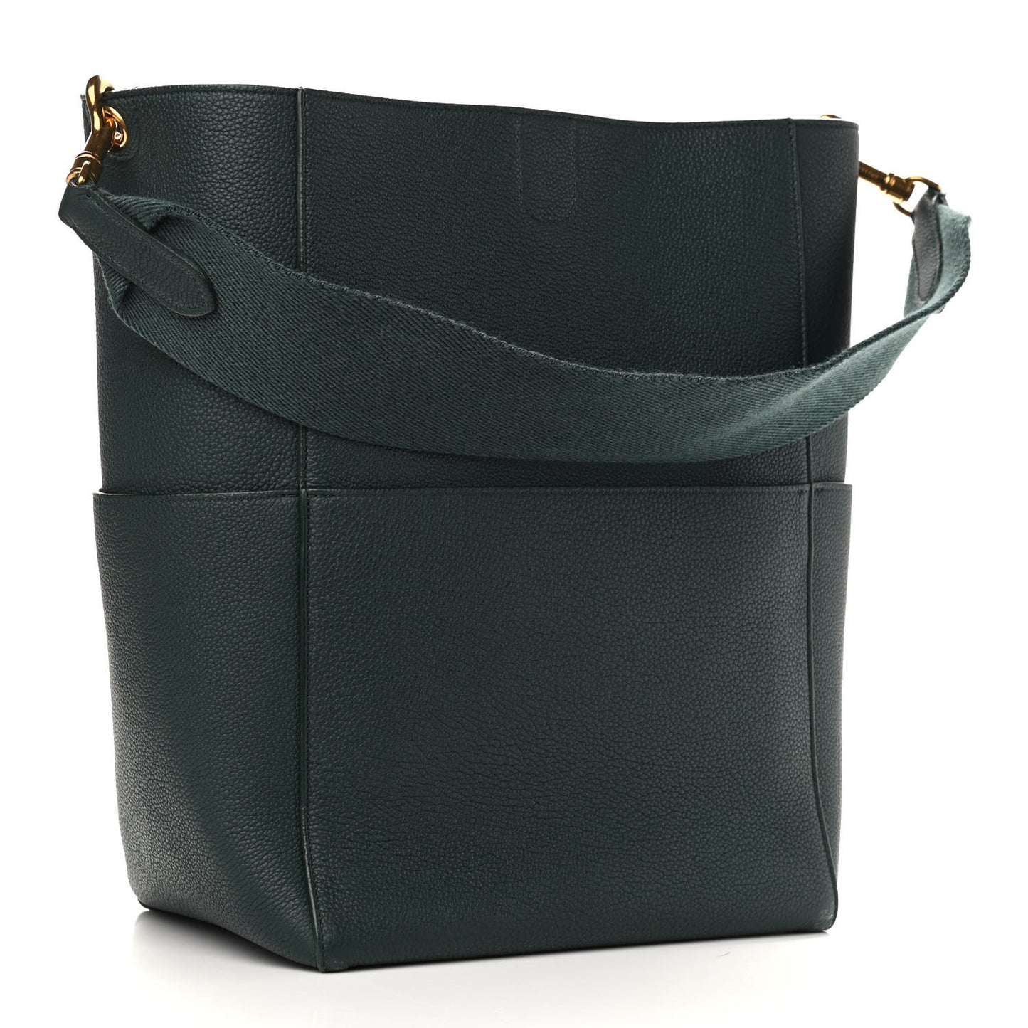 Soft Grained Calfskin Sangle Bucket Bag Amazone
