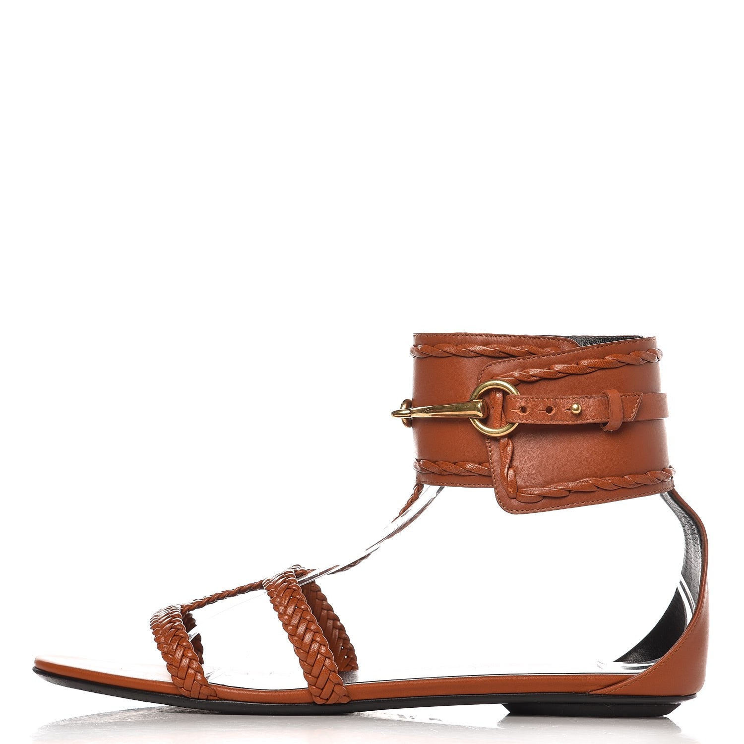 Gucci Malaga Kid Ursula Ankle Sandals 39.5 Orange 1 of 11