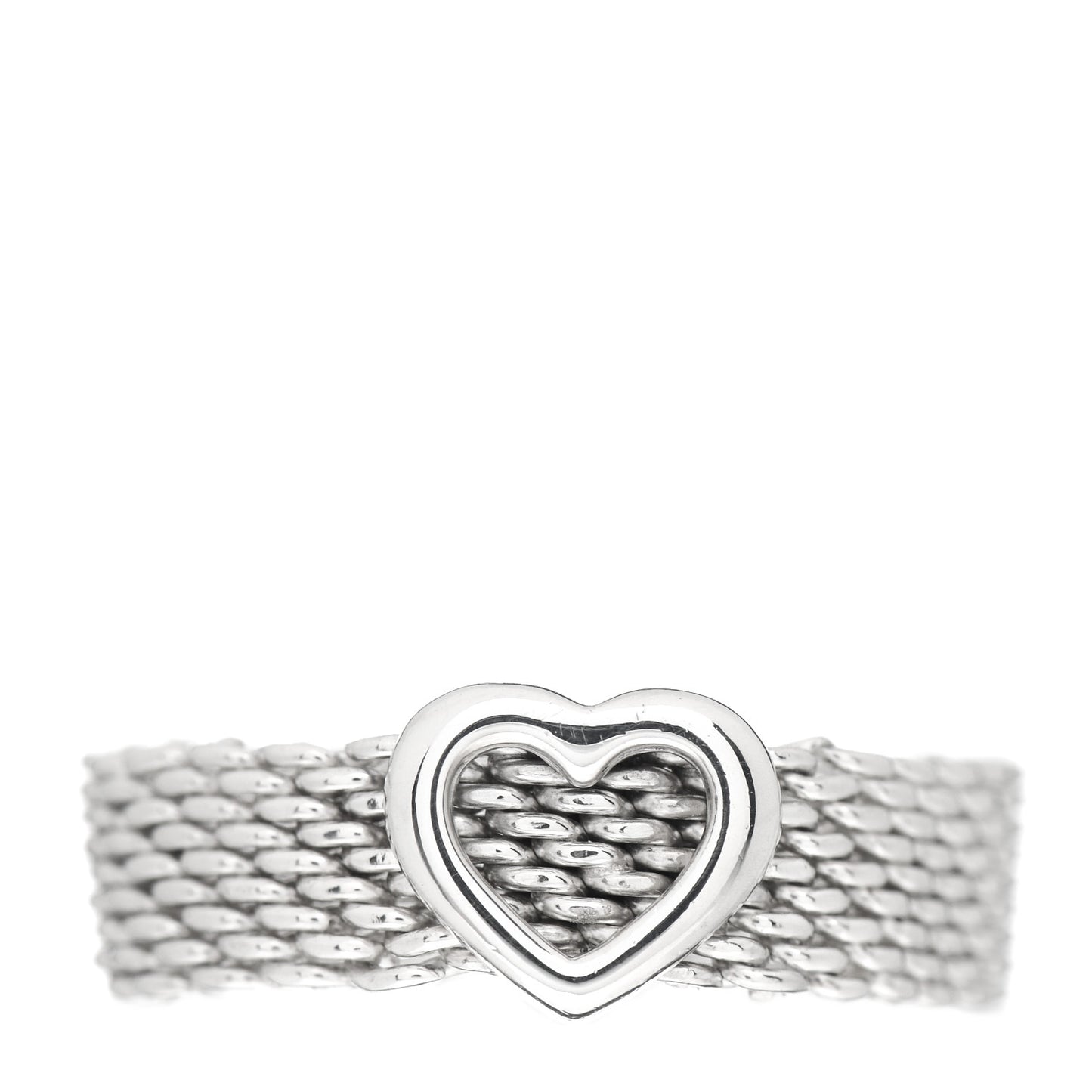 Sterling Silver Somerset Mesh Heart Ring 58 8.25