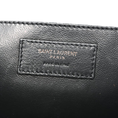 Saint Laurent Pebbled Lambskin Chevron Monogram Small Nolita Black 6 of 15