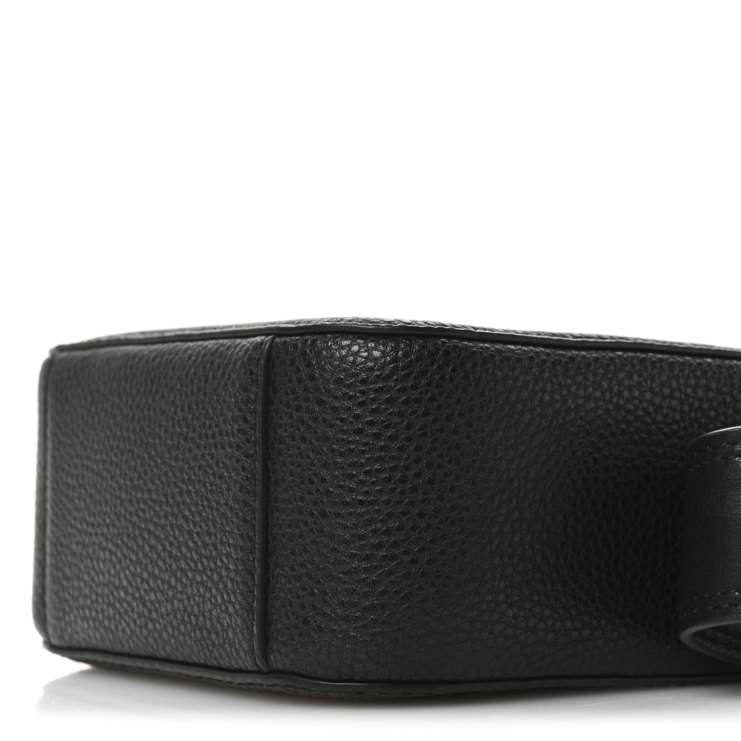 Calfskin Signet Stitched Crossbody Bag Black