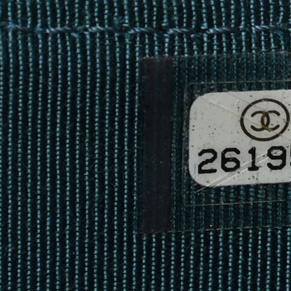 Chanel Caviar Quilted Classic Flat Wallet Pouch Dark Turquoise 7 of 7