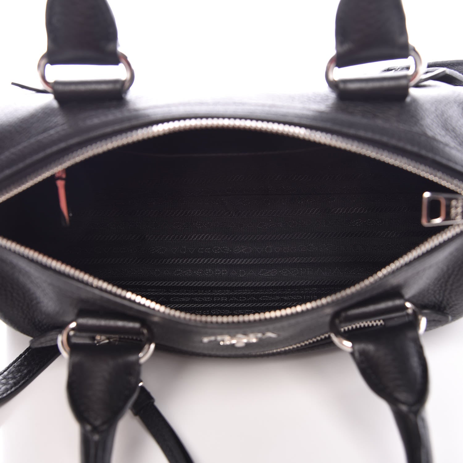 Prada Vitello Phenix Top Handle Bag Black 6 of 10