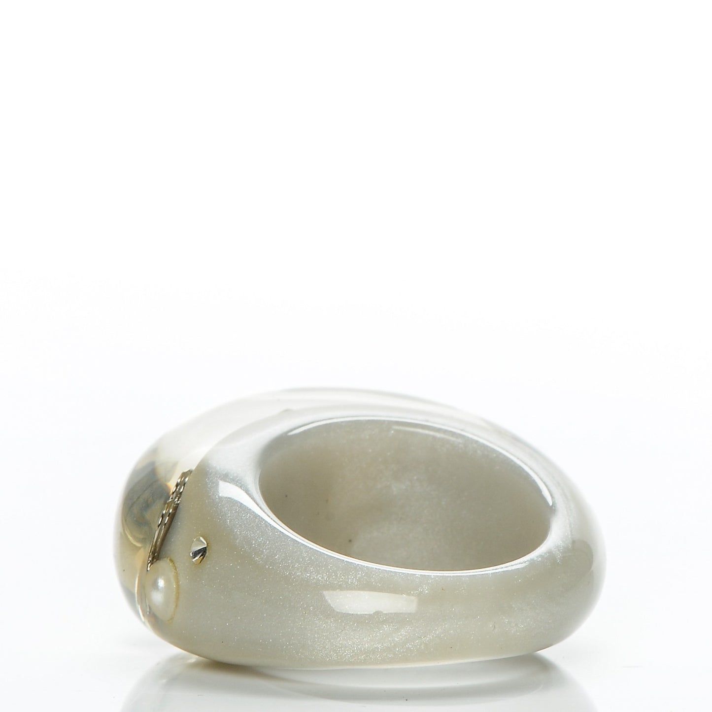 Resin Swarovski Crystal Inclusion Ring M Grey