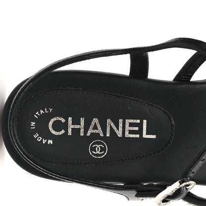 Chanel Lambskin Strass CC Thong Sandals 36.5 Black 8 of 9